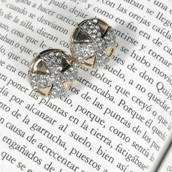 OVERSIZED STATEMENT PAVE CROSS STUD EARRINGS - Picture 1 of 1